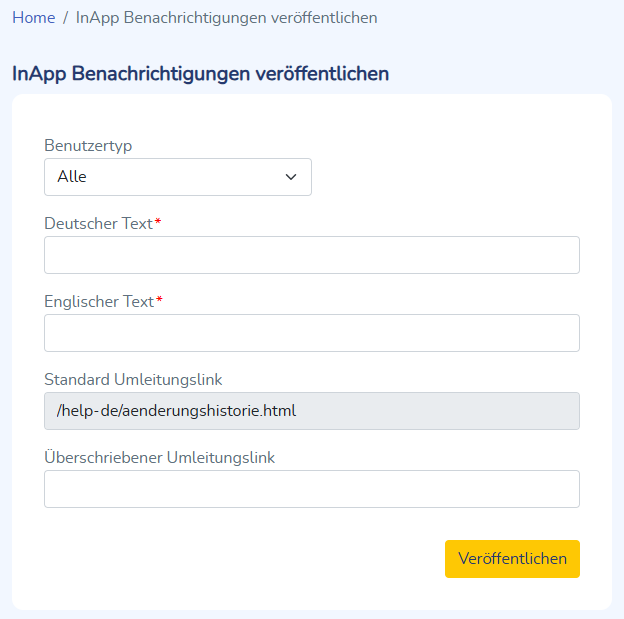 Benachrichtigungen innerhalb der Anwendung schicken ist hier möglich.