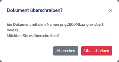 Fenster Dokument überschreiben in der Gerätedetailsansicht