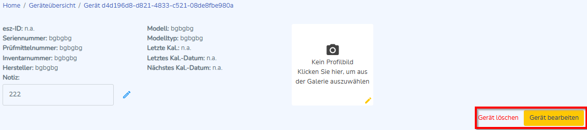 Gerät löschen und bearbeiten