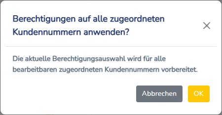 Fenster Berechtigungen für alle Kunden anwenden