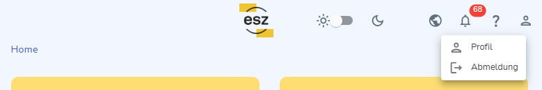 Kopfzeile mit Logo und Symbolen.
