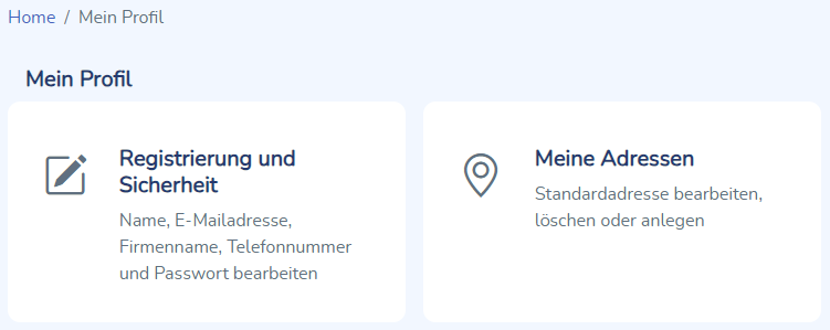 Profilansicht für den Benutzer